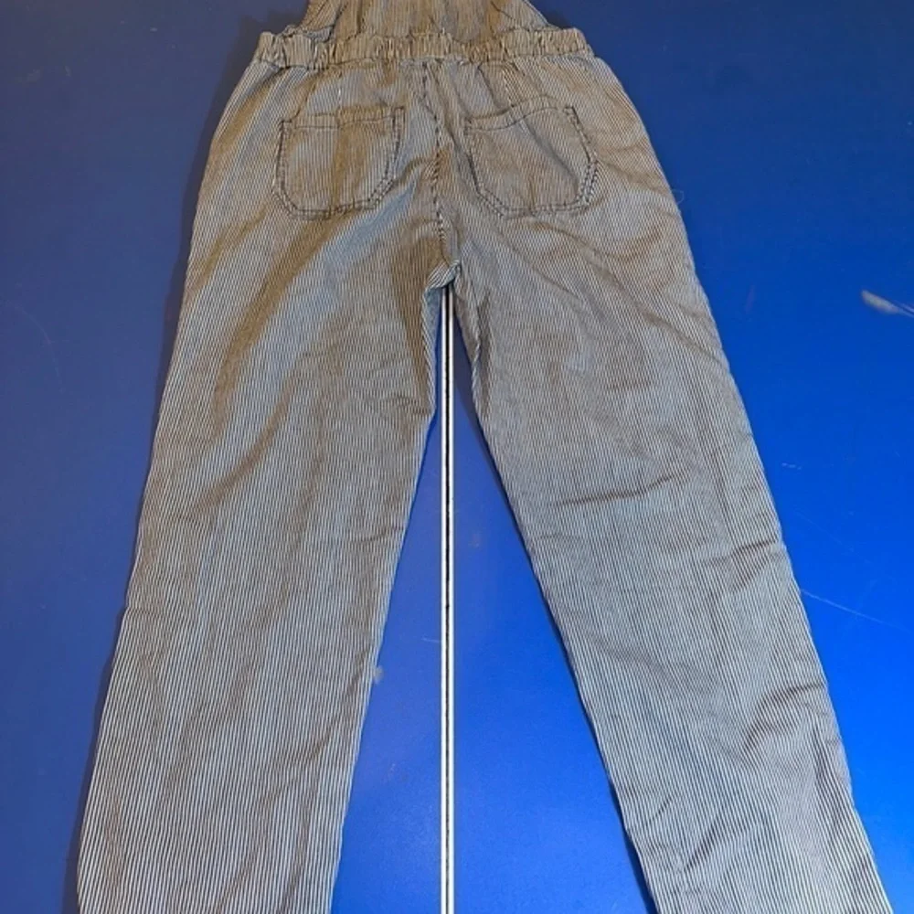 OshKosh B'Gosh Vintage Overalls Denim Vestbak Railroad Striped Size 10 EXCELLENT